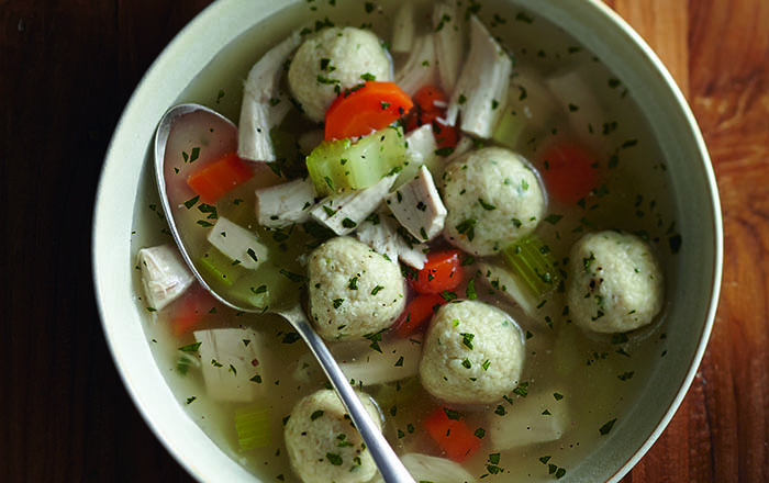 Matzo ball soup recipe_Reprinted with permission from Modern Jewish Cooking, ©2015 by Leah Koenig, Photos by ©2015 Sang An. Published by Chronicle Books, LLC.