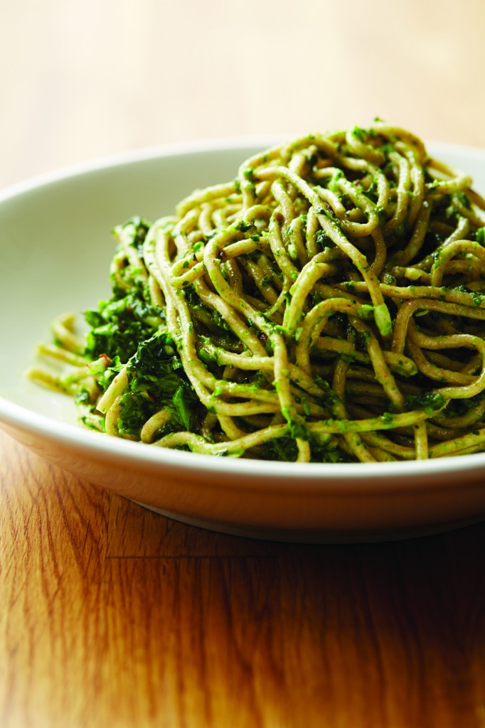 Broccoli Rabe Pesto Spaghetti · Faith Middleton's Food Schmooze