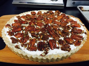 Food Schmooze(R) Brown-Butter Shortbread Pecan Pie with Double Cream