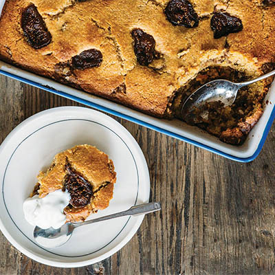 Cornbread Coffee Cake with Fresh Figs and Walnut Streusel · Faith Middleton's Food Schmooze