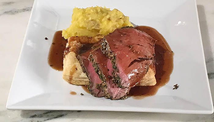 Provencal Herb Crusted Beef Tenderloin With Puff Pastry And Red Wine Sauce Faith Middleton S Food Schmooze