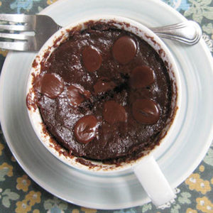 chocolate cake in a mug