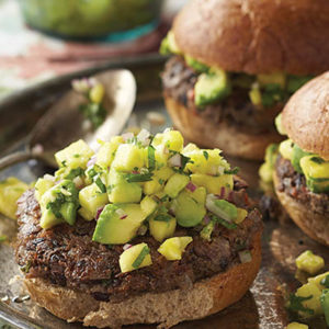 Caribbean Black Bean Burger recipe, Photography copyright 2016 by Dan Goldberg