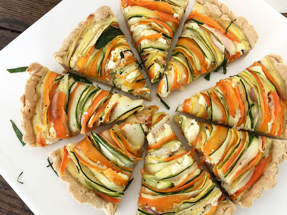 Zucchini and Carrot Ribbon Tart