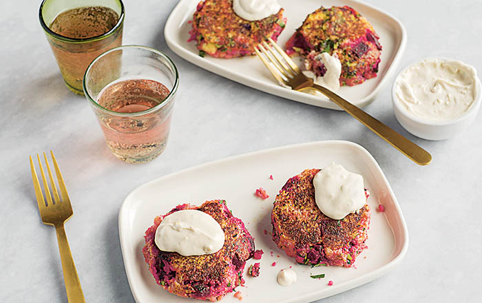 Secret Sauces_Faux Aioli_Beet and Polenta Cakes_recipe