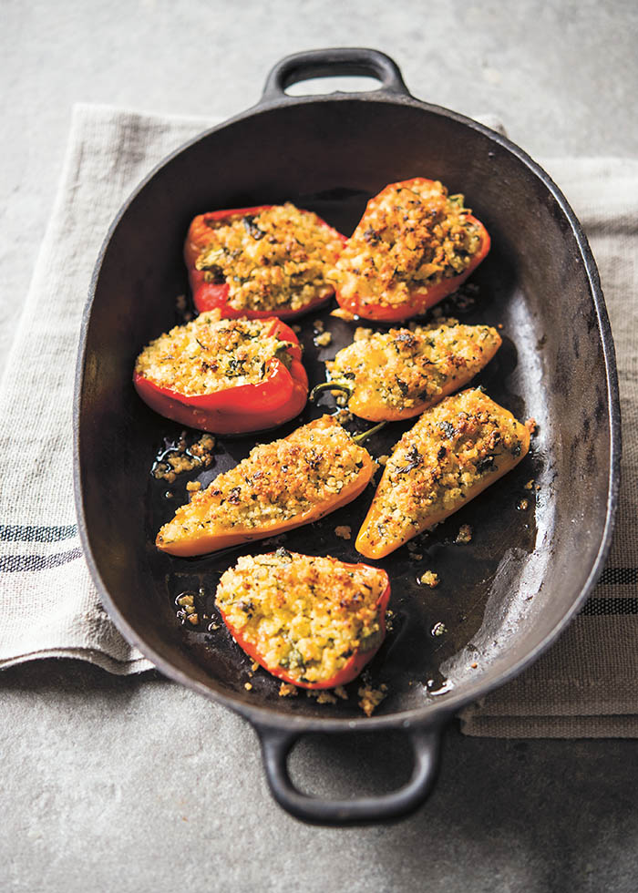Savory Baked Peppers with Feta and Bread Crumbs recipe