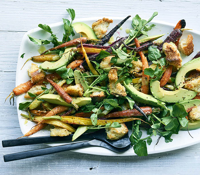 Roasted Carrot and Avocado Panzanella_recipe