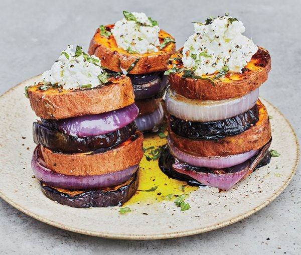Mark Bittman's Sweet PotatoEggplant Stacks with Lime Ricotta · Faith