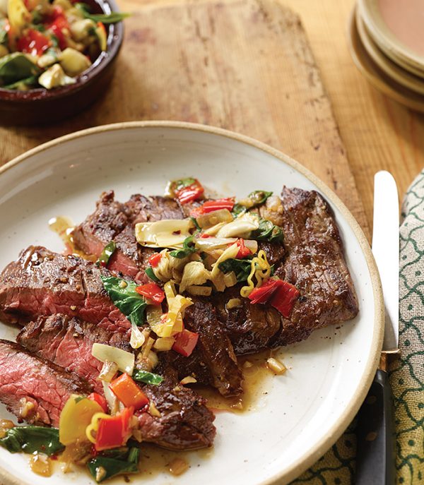 Skirt Steaks with Artichoke and Pickled Pepper Relish · Faith Middleton ...