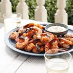 Garlic Shrimp with Lemon-Dill Sauce recipe from Weber’s Ultimate Grilling © 2019 by Jamie Purviance. Photography © 2019 by Ray Kachatorian. Reproduced by permission of Houghton Mifflin Harcourt. All rights reserved